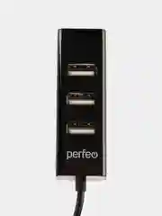 Черный разветвитель хаб USB-HUB Perfeo 4 Port, (PF6010H)