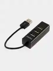 Черный разветвитель хаб USB-HUB Perfeo 4 Port, (PF6010H)
