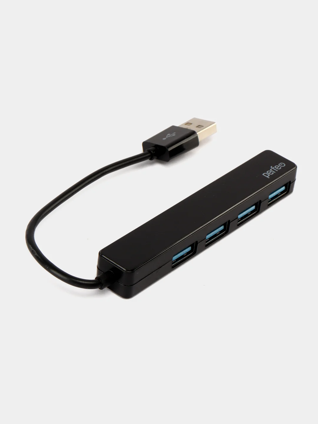 Черный разветвитель хаб USB-HUB Perfeo 4 Port, (PF-H038)