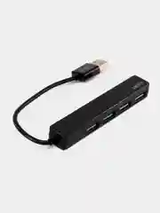 Черный разветвитель хаб USB-HUB Perfeo 4 Port, (PF-H038)