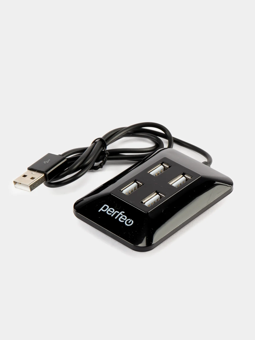 Черный разветвитель хаб USB-HUB Perfeo 4 Port, (PF-VI-H028)