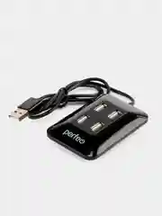 Черный разветвитель хаб USB-HUB Perfeo 4 Port, (PF-VI-H028)