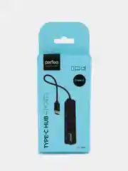 Черный разветвитель USB хаб C-HUB Perfeo 4 порта (PF-H039)