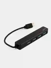 Черный разветвитель USB хаб C-HUB Perfeo 4 порта (PF-H039)