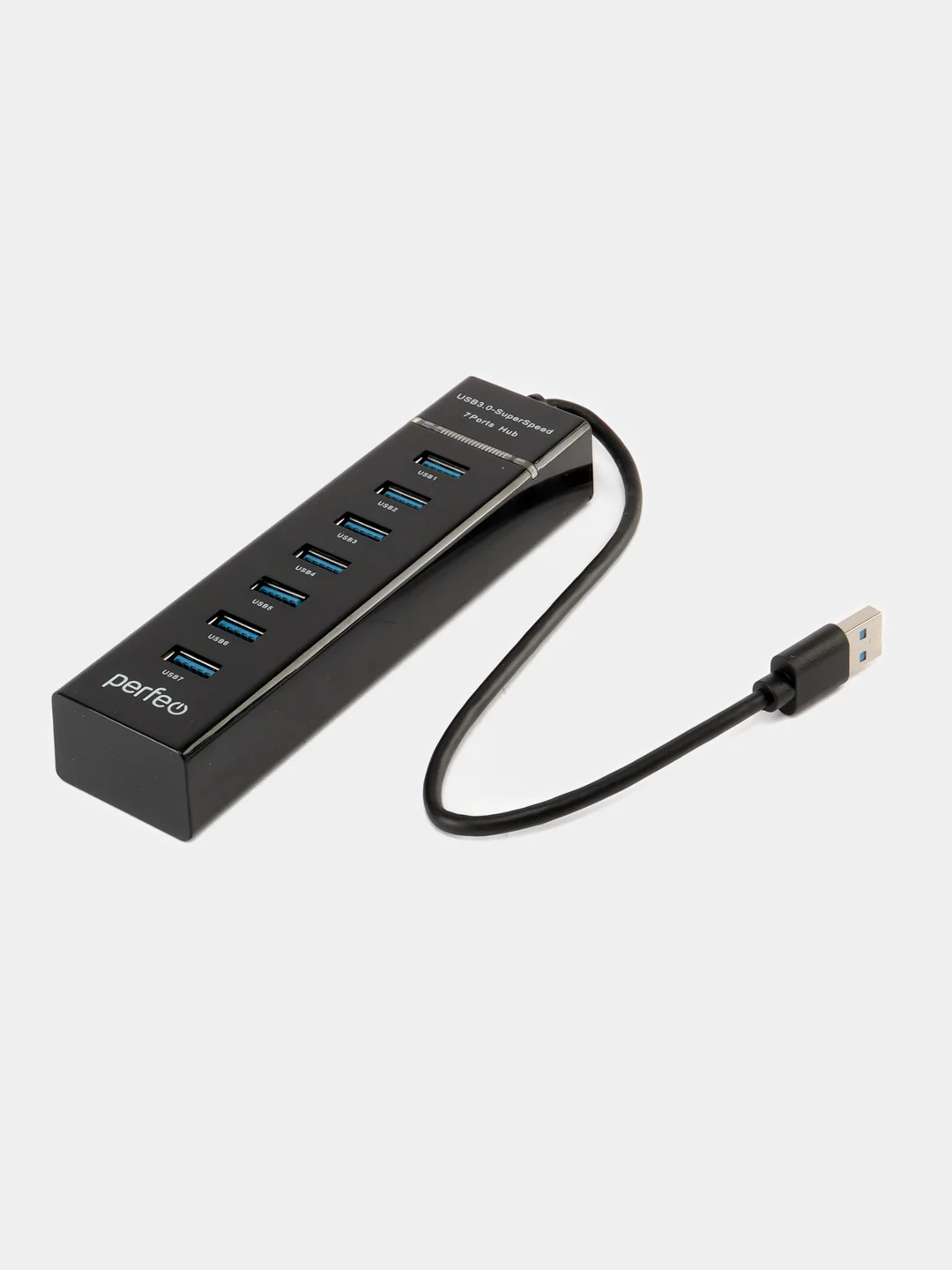 Разветвитель хаб USB-HUB Perfeo 1 Port 3.0+6 Port 2.0 (PF-H043) чёрный