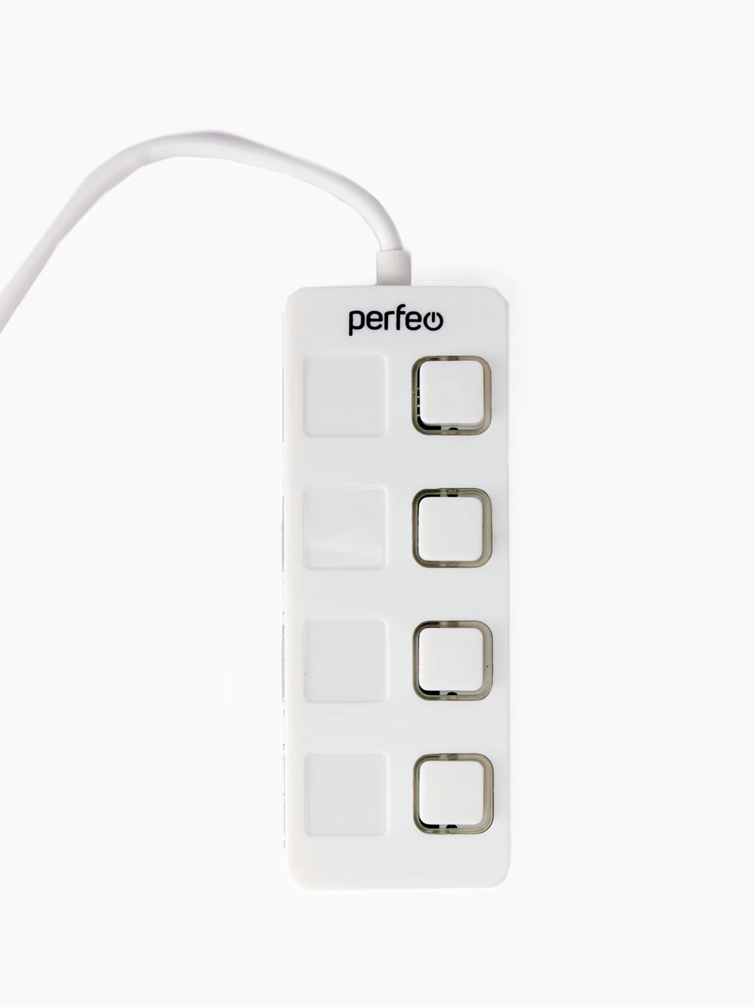 Белый разветвитель хаб USB-HUB Perfeo 4 Port, (PF-H044)