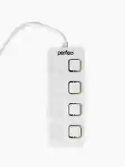 Белый разветвитель хаб USB-HUB Perfeo 4 Port, (PF-H044)
