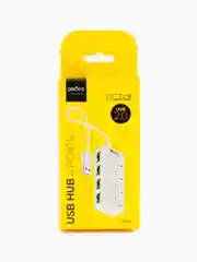 Белый разветвитель хаб USB-HUB Perfeo 4 Port, (PF-H044)