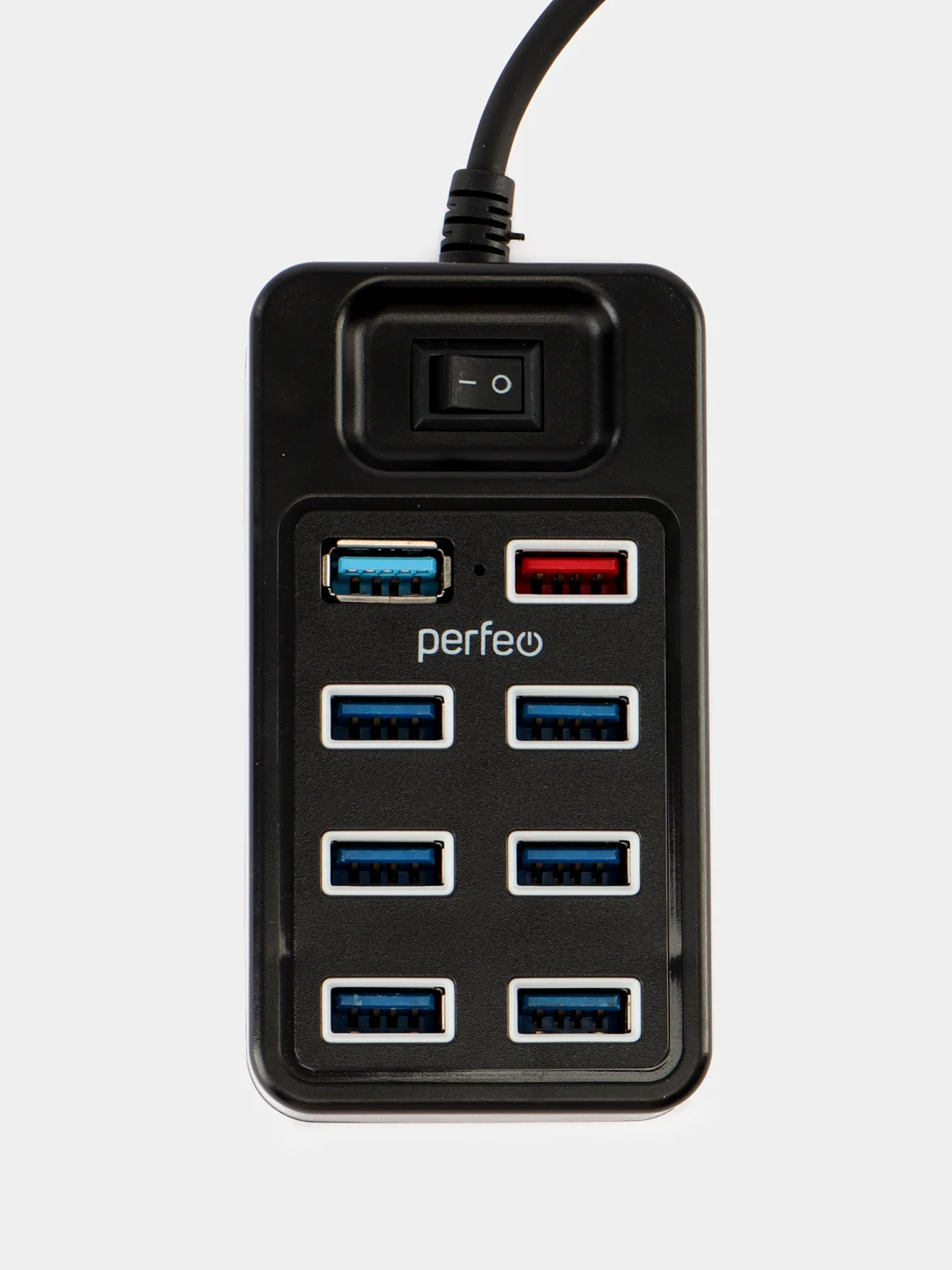 Разветвитель хаб USB-HUB Perfeo 1 Port 3.0+7 Port 2.0 (PF-H050) чёрный