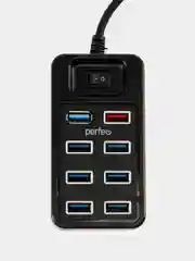 Разветвитель хаб USB-HUB Perfeo 1 Port 3.0+7 Port 2.0 (PF-H050) чёрный