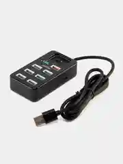 Разветвитель хаб USB-HUB Perfeo 1 Port 3.0+7 Port 2.0 (PF-H050) чёрный