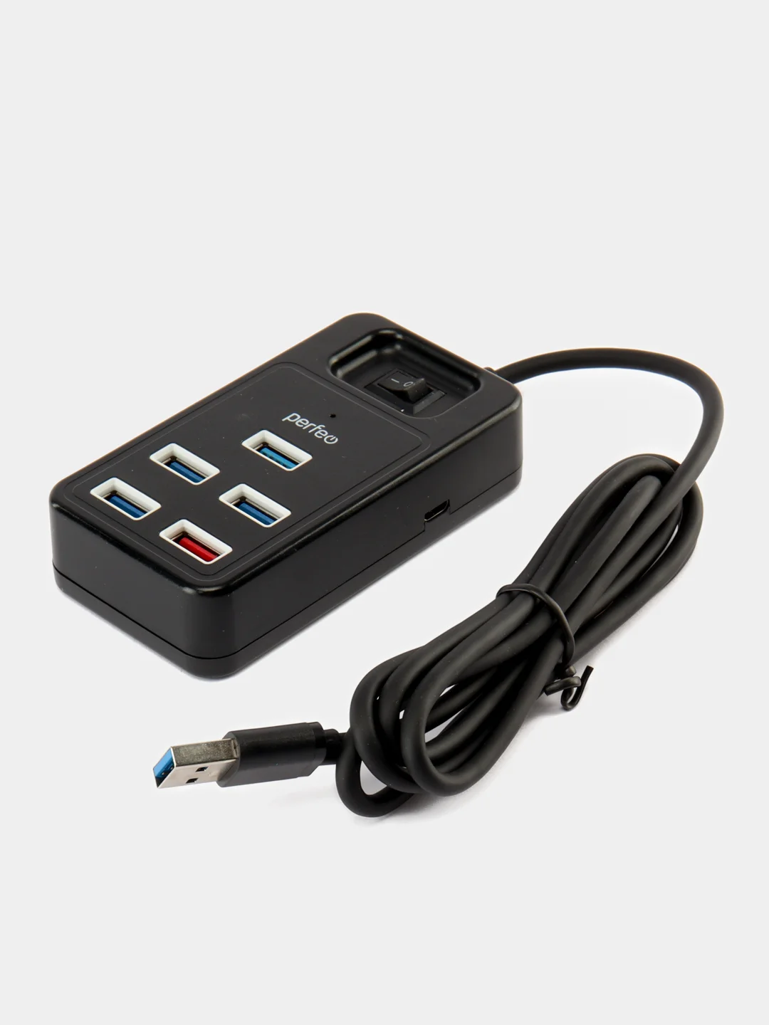 Разветвитель хаб USB-HUB Perfeo 1 Port 3.0+4 Port 2.0 (PF-H051) чёрный