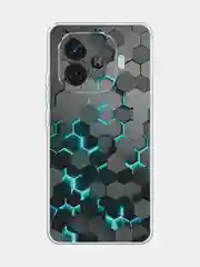 Бирюзовый силиконовый чехол на Vivo iQOO Z9 / Виво iQOO Z9 прозрачный, с принтом, защита камеры