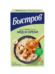 Каша быстрого приготовления Быстров "5 злаков", с медом и орехами, 6 штук по 40 г