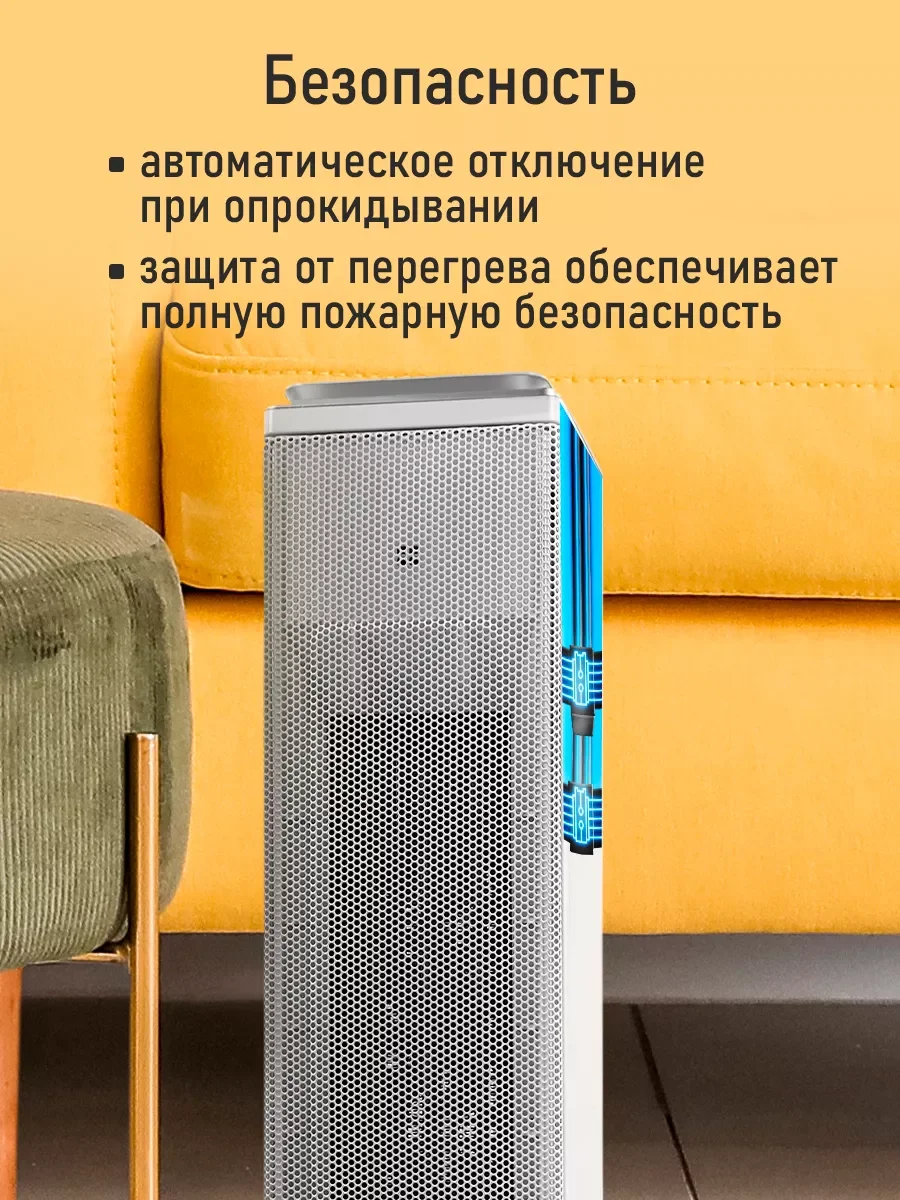 Белый тепловентилятор OBSIDIAN BS-FH2053A белый