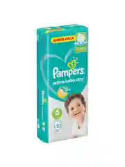 Подгузники Pampers Active Baby-Dry для малышей 13-18 кг, 6 размер, 52 шт