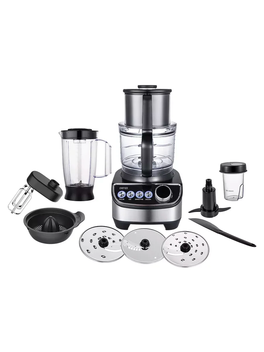 Черный блендер стационарный 9 в 1 CHEF PRO CF-KP1103B с электронной панелью управления, 1200Вт