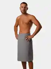 Серый килт банный мужской вафельный