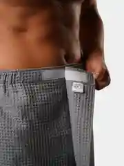Серый килт банный мужской вафельный