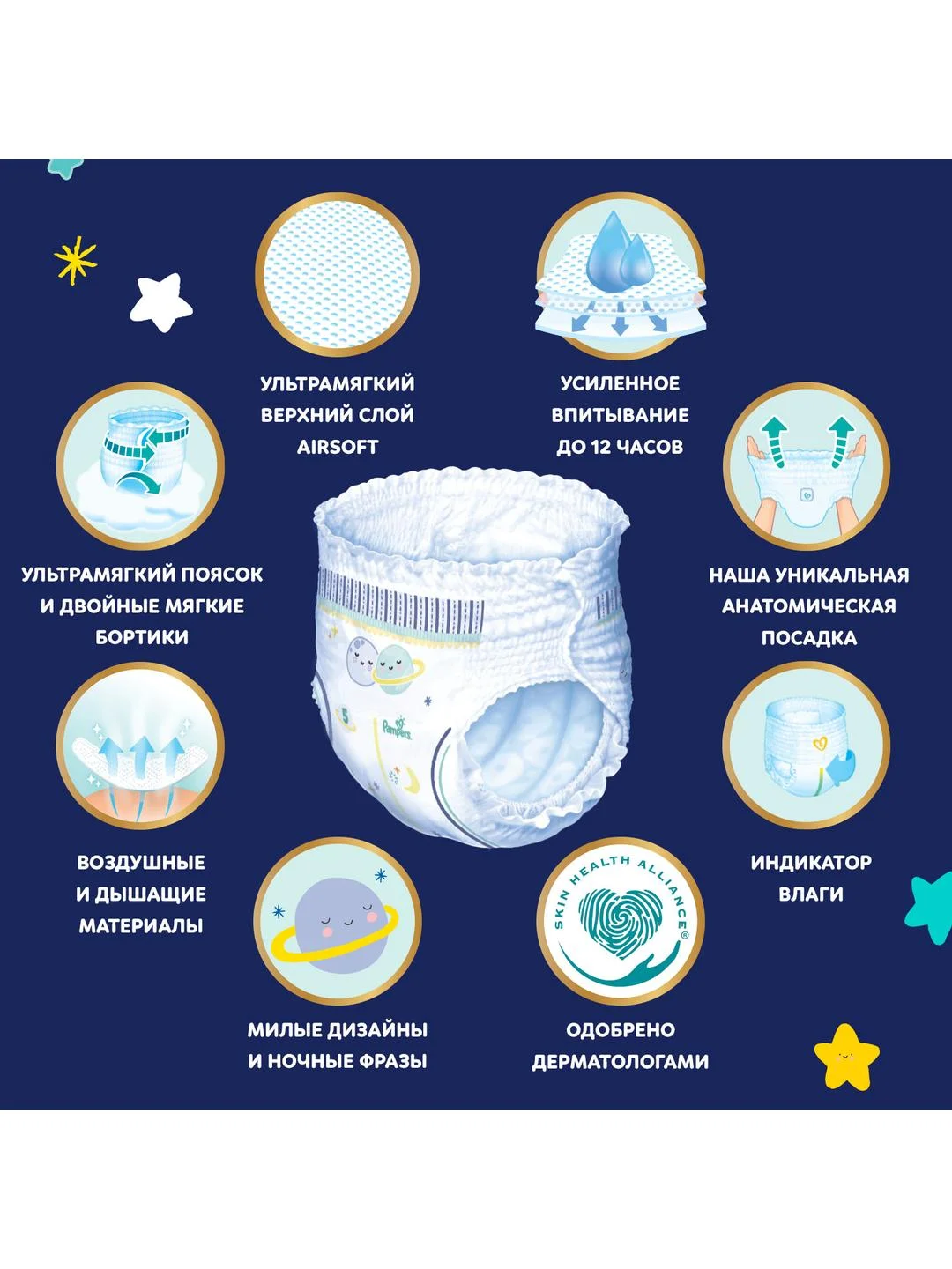Трусики ночные Pampers Premium Care, 6-11 кг, размер 3, 28 шт