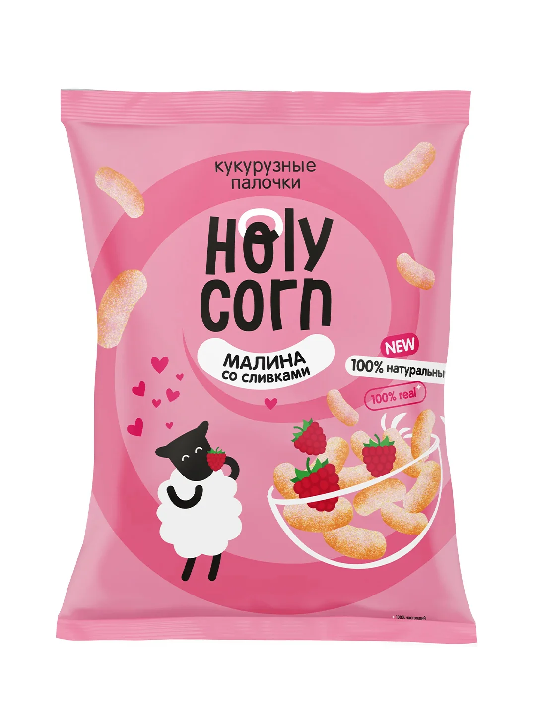 Holy Corn Кукурузные палочки со вкусом “Малина“, 50 г