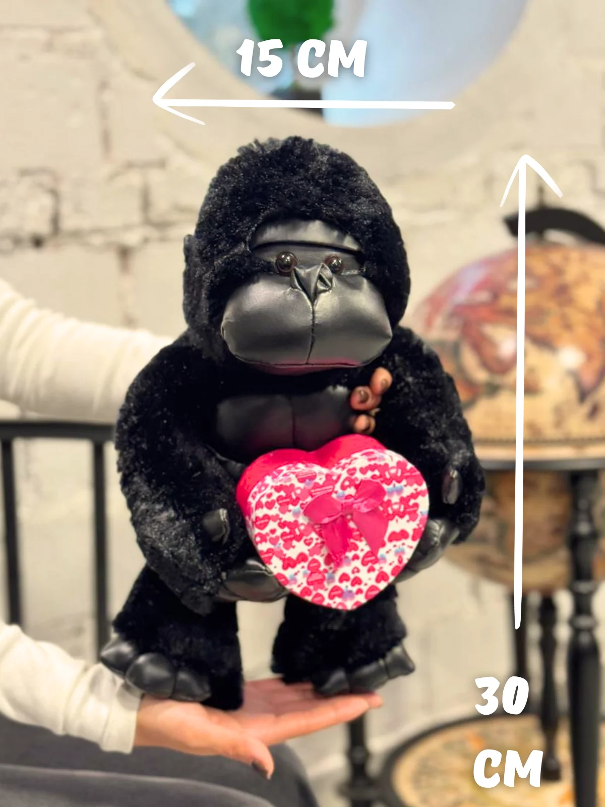 Мягкая игрушка Обезьяна с коробочкой, 30 см