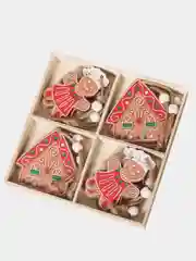 Елочные игрушки, деревянные, украшения на елку, комплект, в подарок на новый год