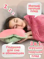 Игрушка 3в1 Арбуз подушка с пледом внутри