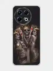 Оливковый чехол на Tecno Spark 30 Pro / Текно Спарк 30 Про прозрачный, с принтом, защита камеры