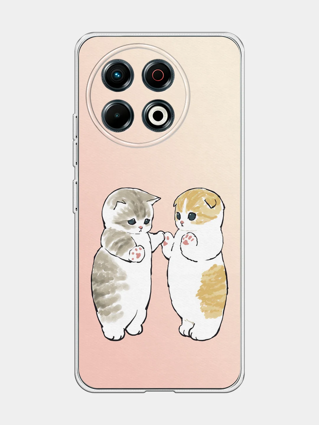Бежевый меланж чехол на Tecno Spark 30 Pro / Текно Спарк 30 Про прозрачный, с принтом, защита камеры