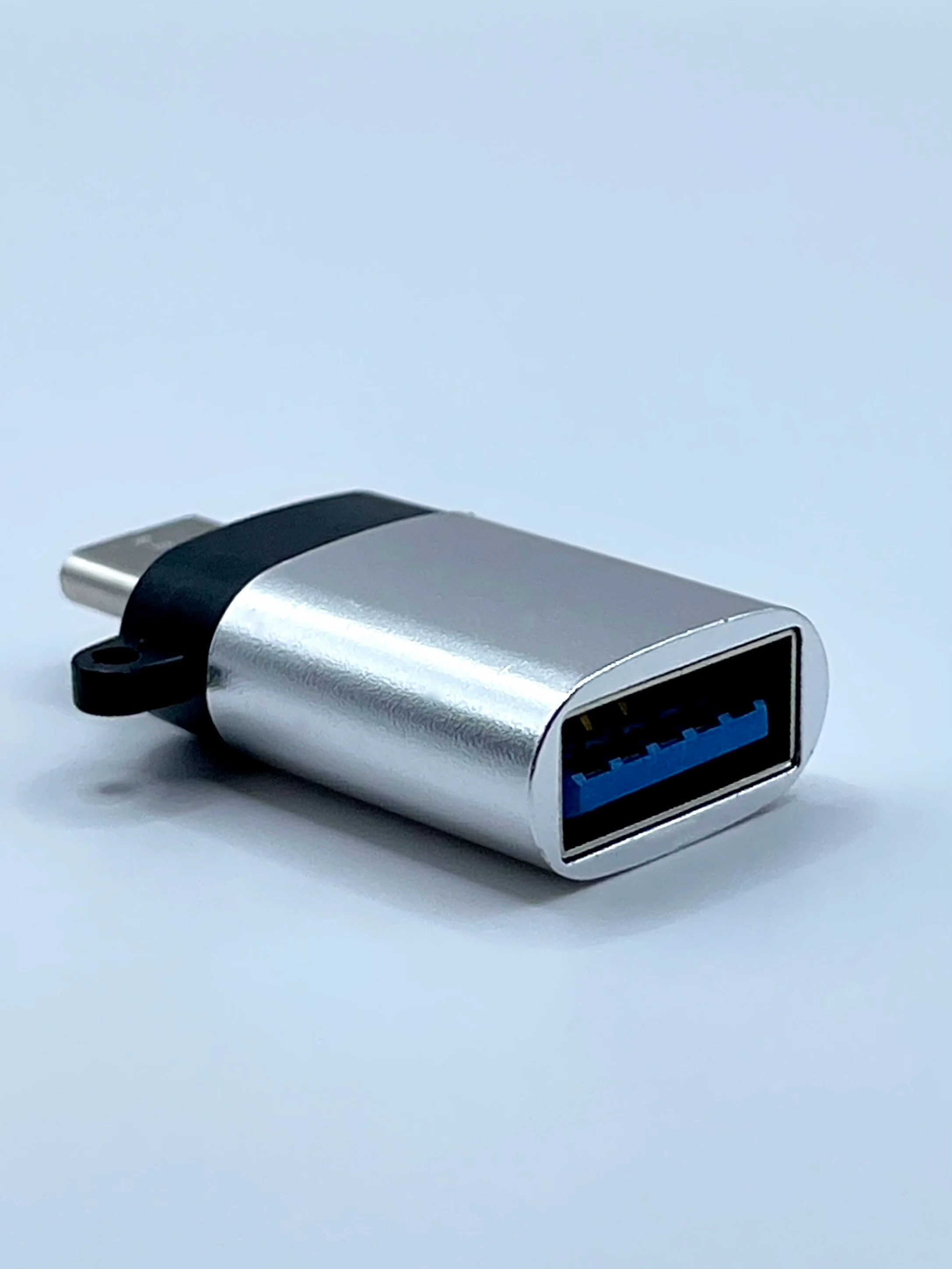 Серебряный переходник адаптер USB Type C на USB 3.0 otg