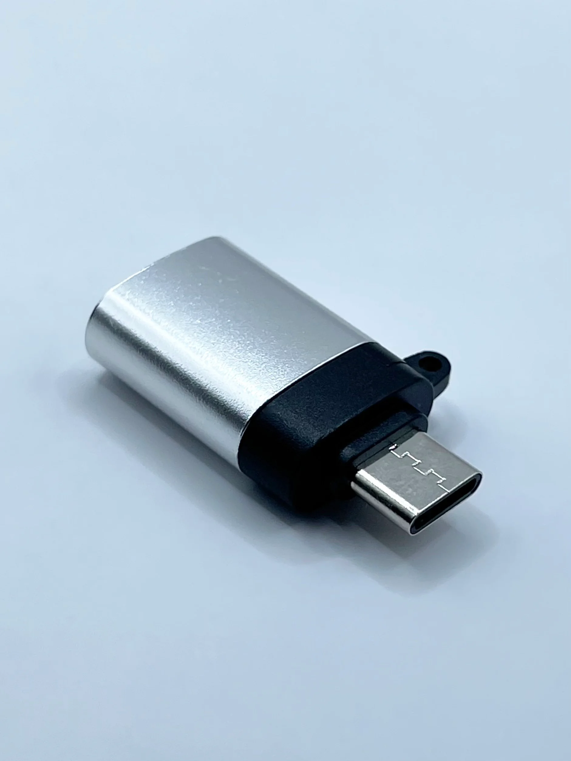Серебряный переходник адаптер USB Type C на USB 3.0 otg