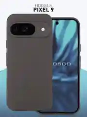 Тёмно-серый чехол для Google Pixel 9 силиконовый ROSCO матовый тонкий с бортиком защитой вокруг камер