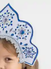 Синий кокошник "Снегурочка"