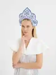 Синий кокошник "Снегурочка"