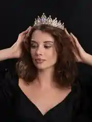 Белый корона, диадема свадебная для невесты на голову