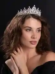 Серебряный корона, диадема свадебная для невесты на голову