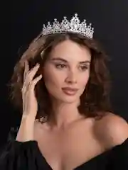 Серебряный корона, диадема свадебная для невесты на голову