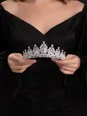 Серебряный корона, диадема свадебная для невесты на голову