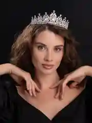 Серебряный корона, диадема свадебная для невесты на голову