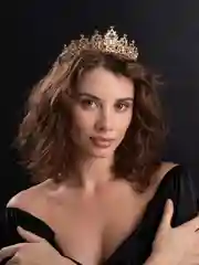 Золотой корона, диадема свадебная для невесты на голову
