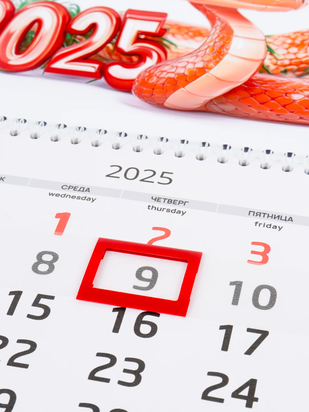 Бирюзовый квартальный календарь на 2025 год, настенный, 30 х 42 см