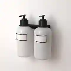 Черный rexant Держатель дозатора для жидкого мыла и шампуней на 2 флакона настенный