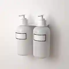Белый rexant Держатель дозатора для жидкого мыла и шампуней на 2 флакона настенный