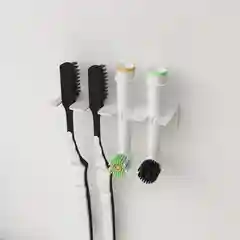 Белый rexant Держатель для хранения зубных щеток и насадок, монтаж без сверления