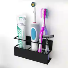 Черный rexant Держатель для хранения зубных щеток и аксессуаров для ванны
