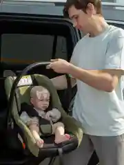 Светло-бежевый автокресло детское AMAROBABY Baby comfort, группа 0+