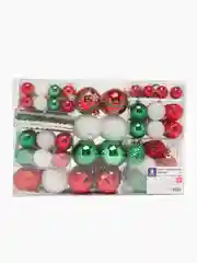 Елочные шары-игрушки Золотая Сказка, 592180, новогодний декор, набор 132 предмета, пластик