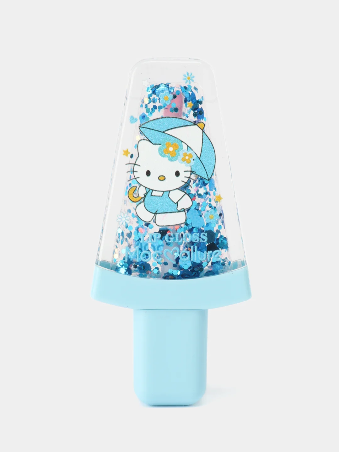 Голубой увлажняющий блеск-тинт для губ, с блестками Hello Kitty