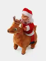 Дед Мороз музыкальный на олене, Новогоднее украшение, игрушка
